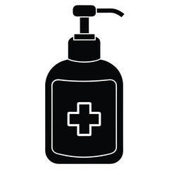 dental hygienist element isolated hand sanitizer bottle on white background