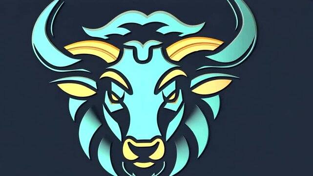 Stylized bull's head graphic design