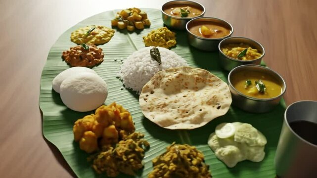 Abundant South Indian feast unfolds