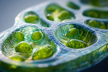 The Green Cell: Life of a Plant, plant, cell, biology, science, structure, anatomy, education, membrane, botany, vector, scientific. 