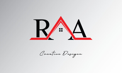 RA Letter House Logo – Creative Real Estate Monogram Design with Roof Shape & Home Symbol for Architecture, Property & Modern Branding Identity