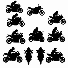 Obraz premium Motorcycle silhouette collection for transportation and recreation