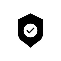 Shield check mark icon symbol for apps and websites. Protection approve sign. Insurance icon