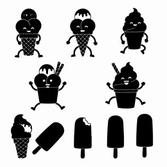 Ice Cream and Popsicle Cartoon Sweets