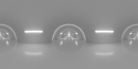 Futuristic Minimalist Tunnel Interior 360 vr panorama