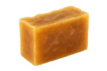 Natural soap bar isolated on transparent background, promoting hygiene and body care with organic product