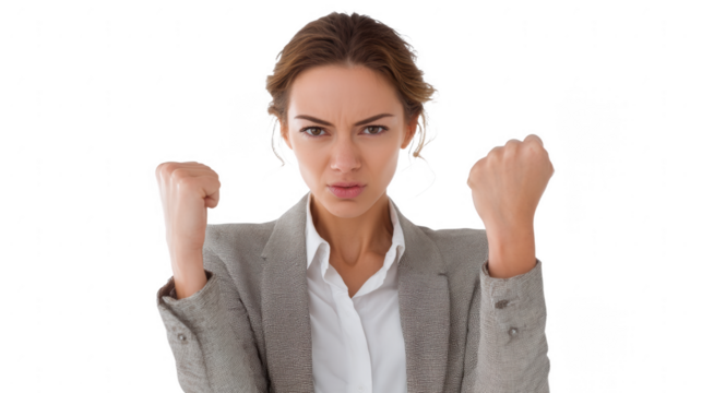 Angry Business Woman Portrait - Powered by Adobe