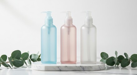 Elegant Frosted Glass Pump Bottles for Soap, Lotion, or Shampoo