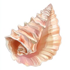 Detailed Conch Shell Illustration in Vector Art Style