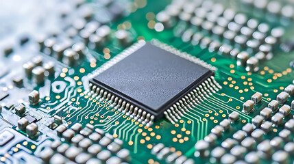 A close up of a computer chip