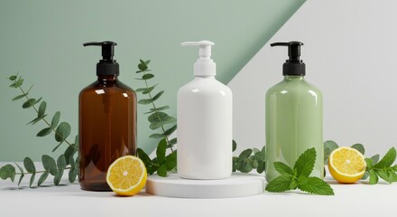 Natural Soap Dispenser Bottles Eco-Friendly Packaging Design