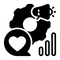 Digital marketing icon, glyph icon style