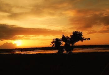 sunset on the beach