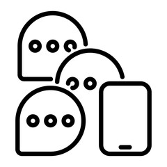 chat icon, line icon style