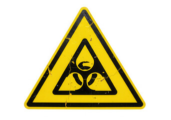 Obraz premium Biohazard warning sign, yellow triangle isolated on transparent background