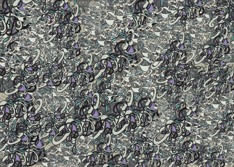 Detailed textural camouflage backdrop for fabrics or covers. Chaotic dark colored twirled plant motifs for textiles, business concepts, fashion, interior solutions, tiles, prints, wallpapers, posters