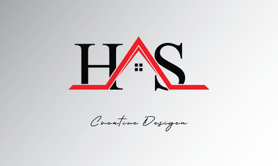 HS Letter House Logo – Creative Real Estate Monogram Design with Roof Shape & Home Symbol for Architecture, Property & Modern Branding Identity
