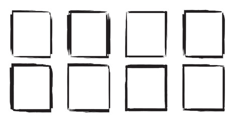 Grunge rectangle frame set. Grunge frame collecton. Grunge border set.  Grunge border decoration vector illustration. vector illustration isolated.