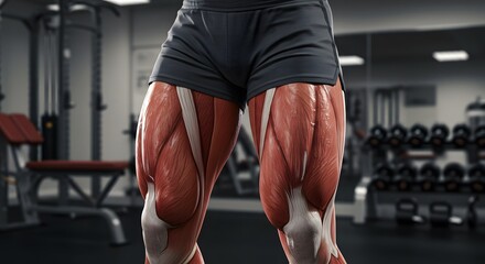 Powerful Leg Muscles Anatomy in Gym Setting