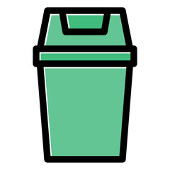green trash can