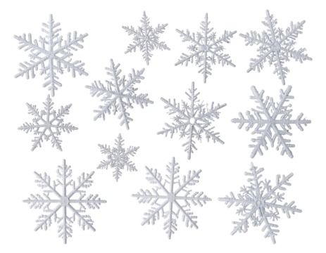 Realistic Snowflake Cluster – Transparent PNG Overlay - Powered by Adobe