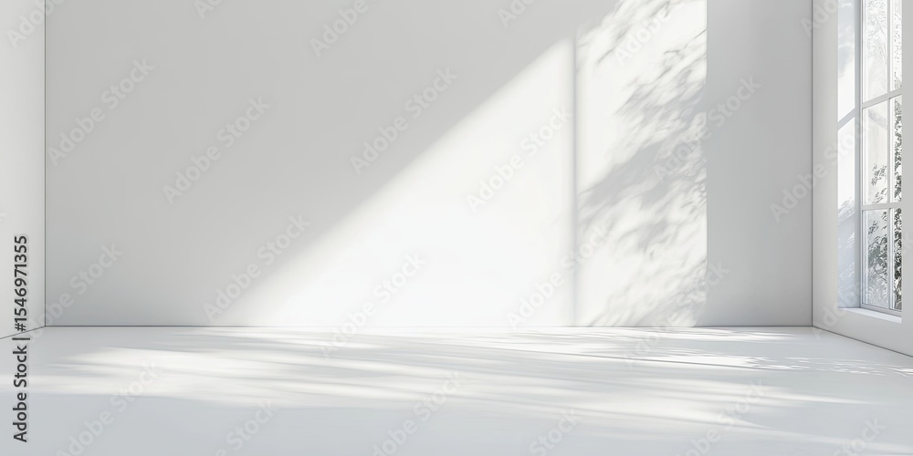 Poster High-resolution shot of empty white background with smooth gradients, ideal for creating a calm, minimalist aesthetic
