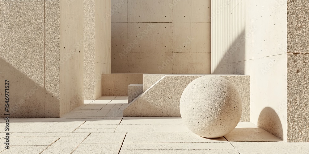 Aufkleber basic geometric shapes with soft edges and subtle texture, perfect for creating a calm, minimalist look