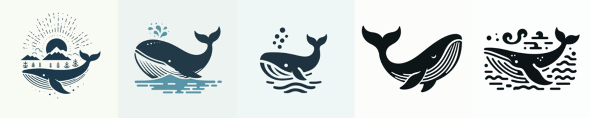 vector silhouette of whale © FirdianKrisna