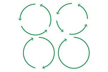 Circle arrow vector icon set. Rotation, recycle and icon symbols