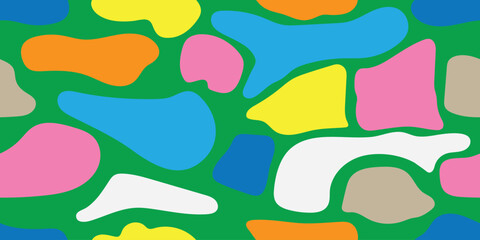 Colorful freeform shape pattern background. Color for kid stuffs.