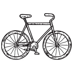 Obraz premium A hand-drawn bicycle icon, symbolizing eco-friendly transport, promoting healthy living and sustainable commuting for a cleaner, greener urban environment