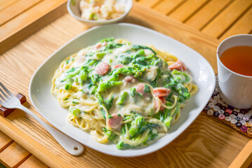 菜の花クリームパスタ