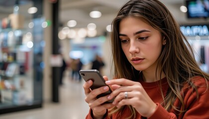 a young adult browsing personalized product recommendations on a mobile shopping app