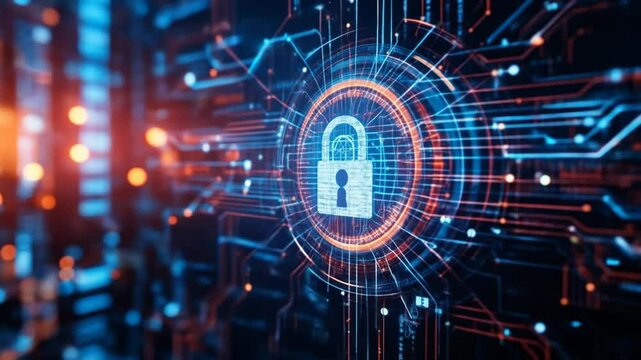 Connected Data Stream Is A Reflection Of Modern Technology Integration With High Security. 4k video