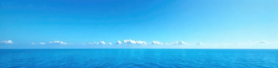 Fototapeta premium Vast expanse of untouched azure, a brilliant, cloudless blue sky stretching to the horizon Perfect for backgrounds, serenity, nature themes, and travel projects , endless, perspective, calmness