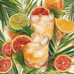 Seamless tile patterns combining cultural, modern, and botanical inspirations for commercial vector.