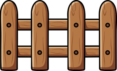 Wooden fence vector illustration with natural wood texture and classic design 
