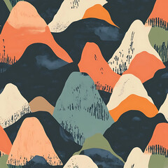 Seamless floral tile patterns combining cultural, modern