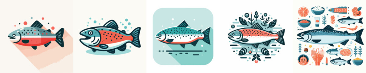 vector of  salmon