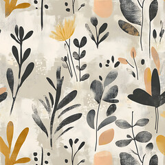 Seamless floral tile patterns combining cultural, modern