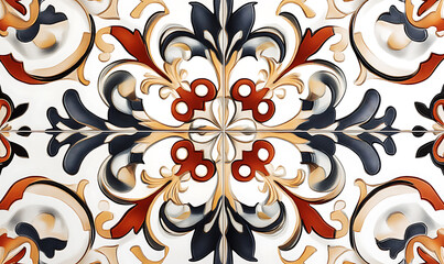 Seamless floral tile patterns combining cultural, modern