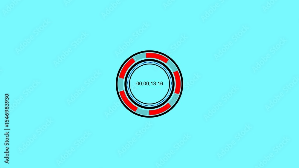 Poster modern circular progress indicator with time display and colorful segmented design suitable for appl