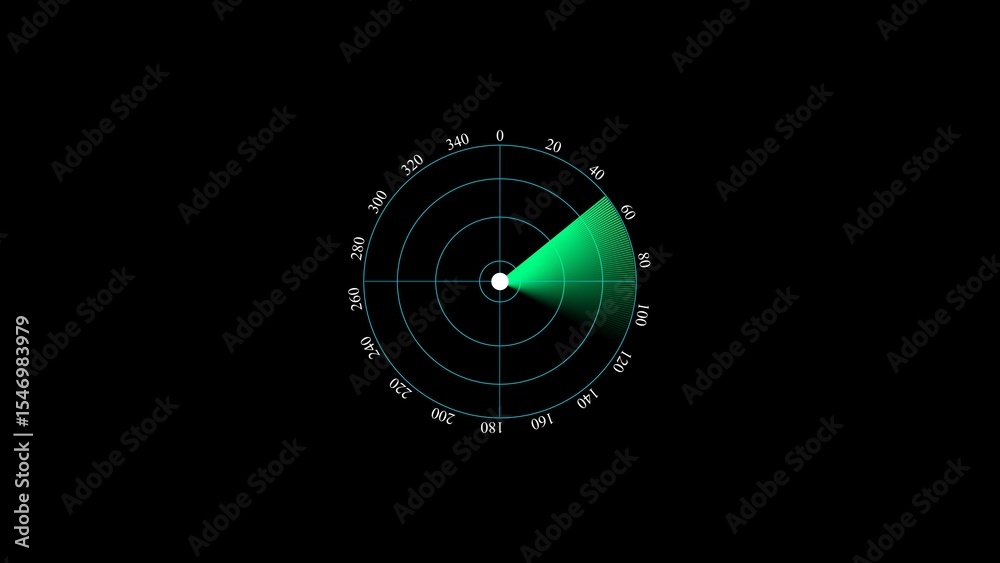 Poster green radar screen displaying data on a black background representing scanning detection technology 