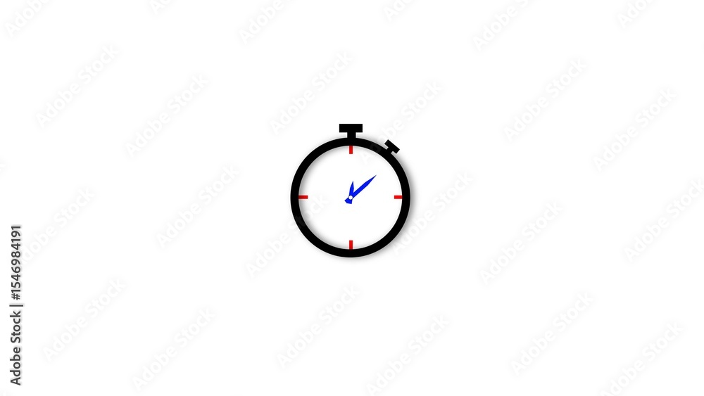 Poster simple and minimalist stopwatch icon in flat design representing time and speed on a clean white bac