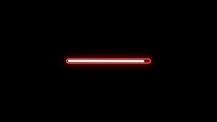 Glowing neon red light bar isolated against a black background abstract modern design element for futuristic concepts and digital visualizations