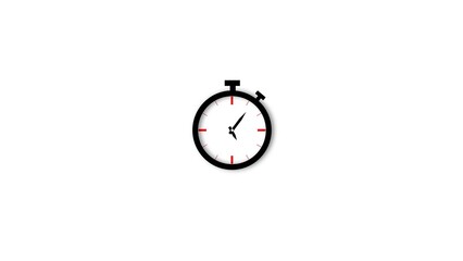 A simple stopwatch illustration representing time measurement and punctuality, suitable for concepts of deadline, duration, and speed against a clean white background.