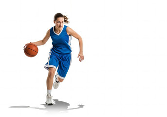 Naklejka premium Female Basketball Player in Motion