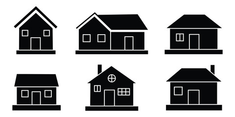 house icon set. home symbol.