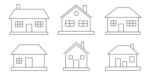  home icons. House symbol. House icon vector.