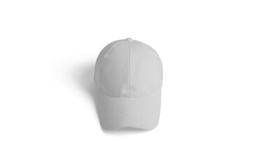 Perfectly cut-out image of white baseball cap - View #2 - isolated background and shadow -...
